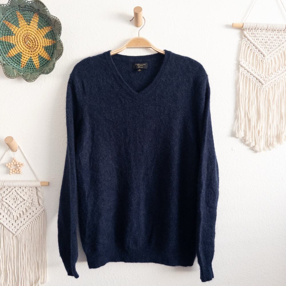 Club Room Luxury Navy 100% Cashmere Sweater Size XL